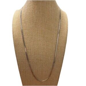 Sterling Silver 925 Herringbone Chain Necklace 22" length 3mm width